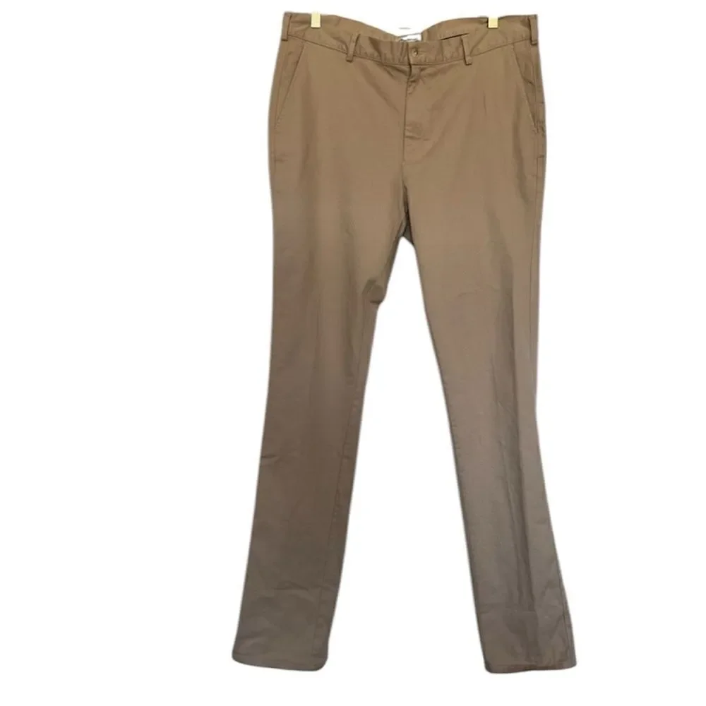 Peter Millar Pilot Twill Flat Front Trousers Khaki Size 35